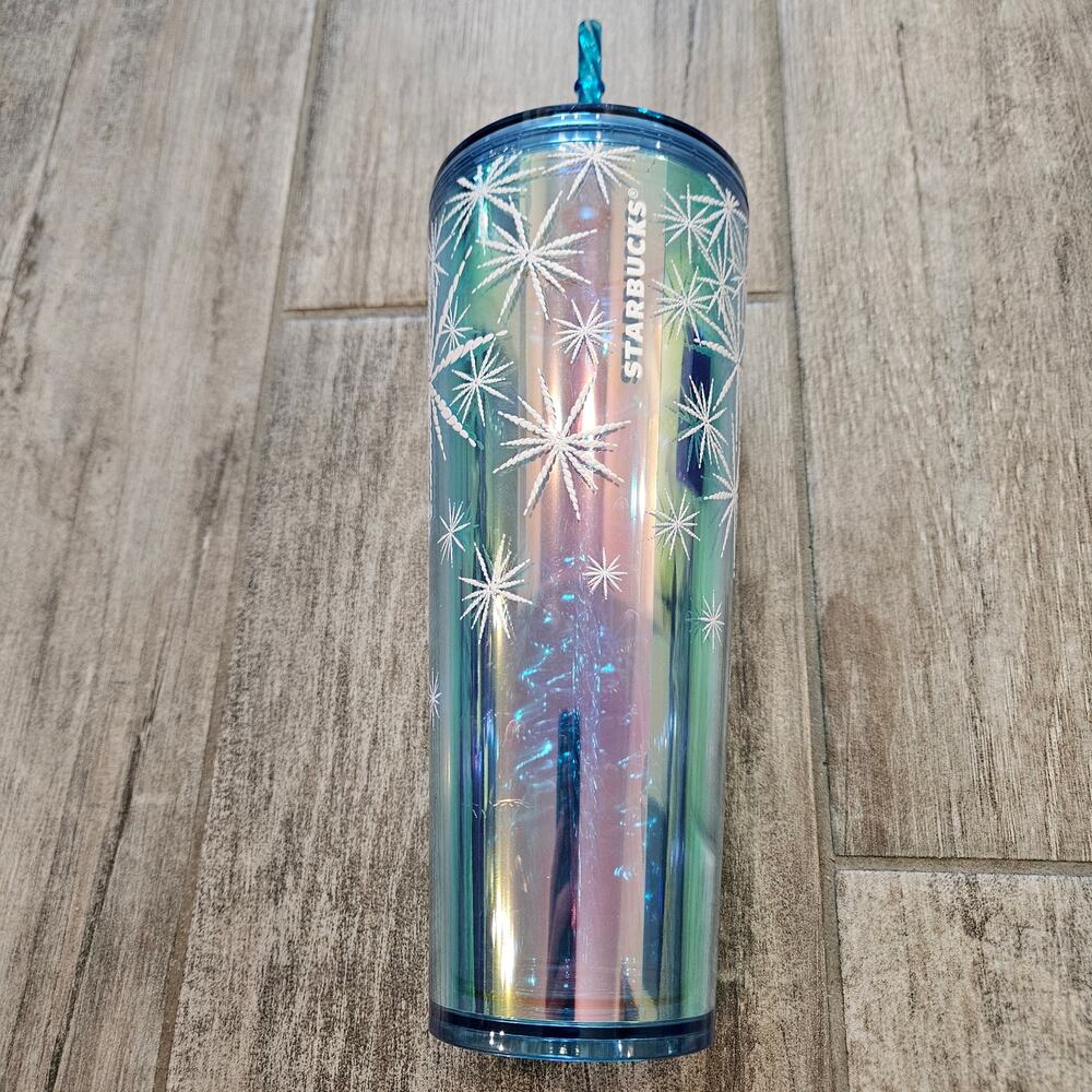 Starbucks Cold Cup Tumbler‎ Venti 24oz Christmas 2023 Snowflake Holiday Winter